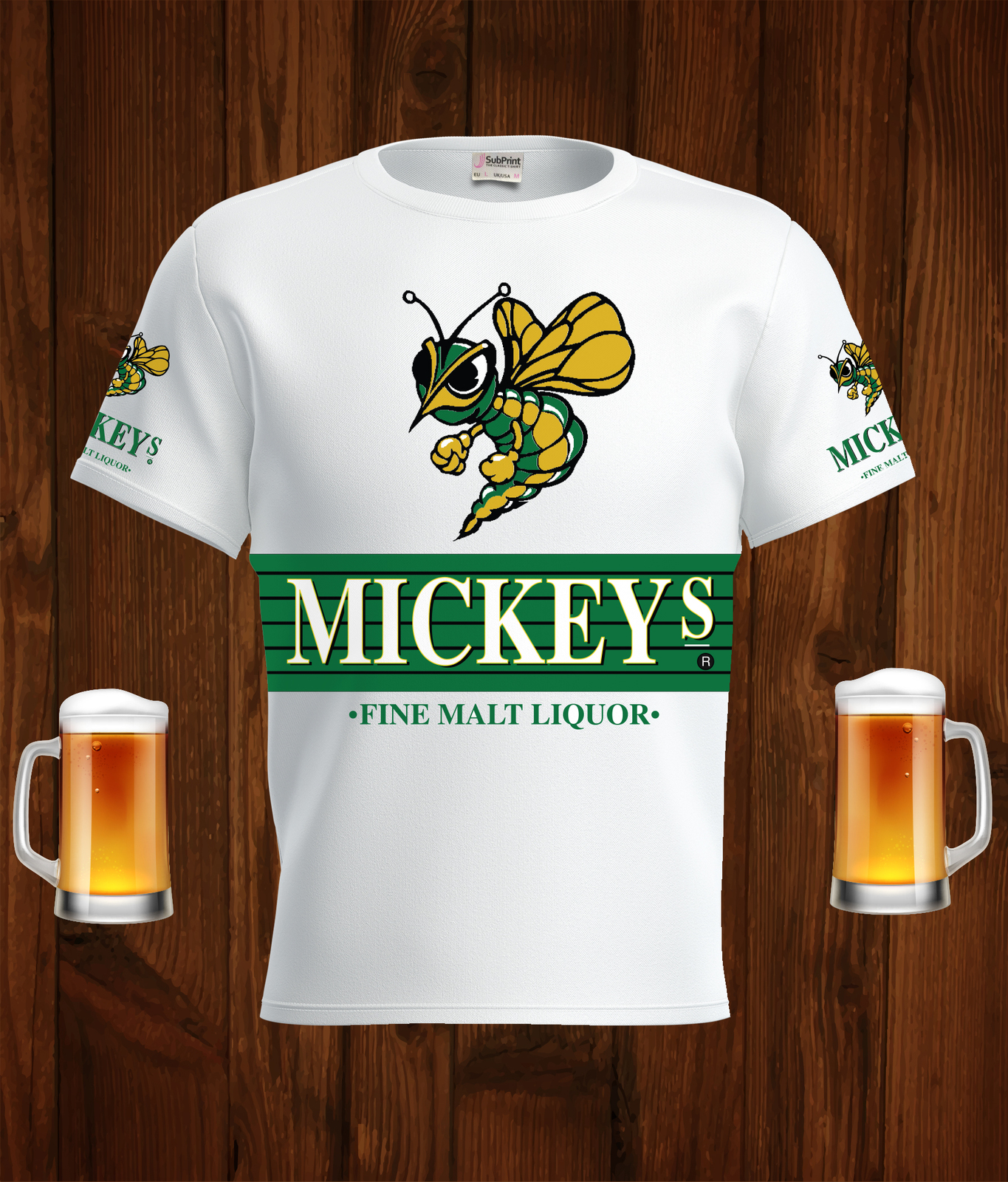 Mickey's  Beer White T-Shirt, High Quality, Gift Beer Shirt