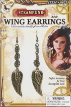 SteamPunk Cosplay Victorian Wing and Gear Costume Earrings, NEW SEALED - $7.84