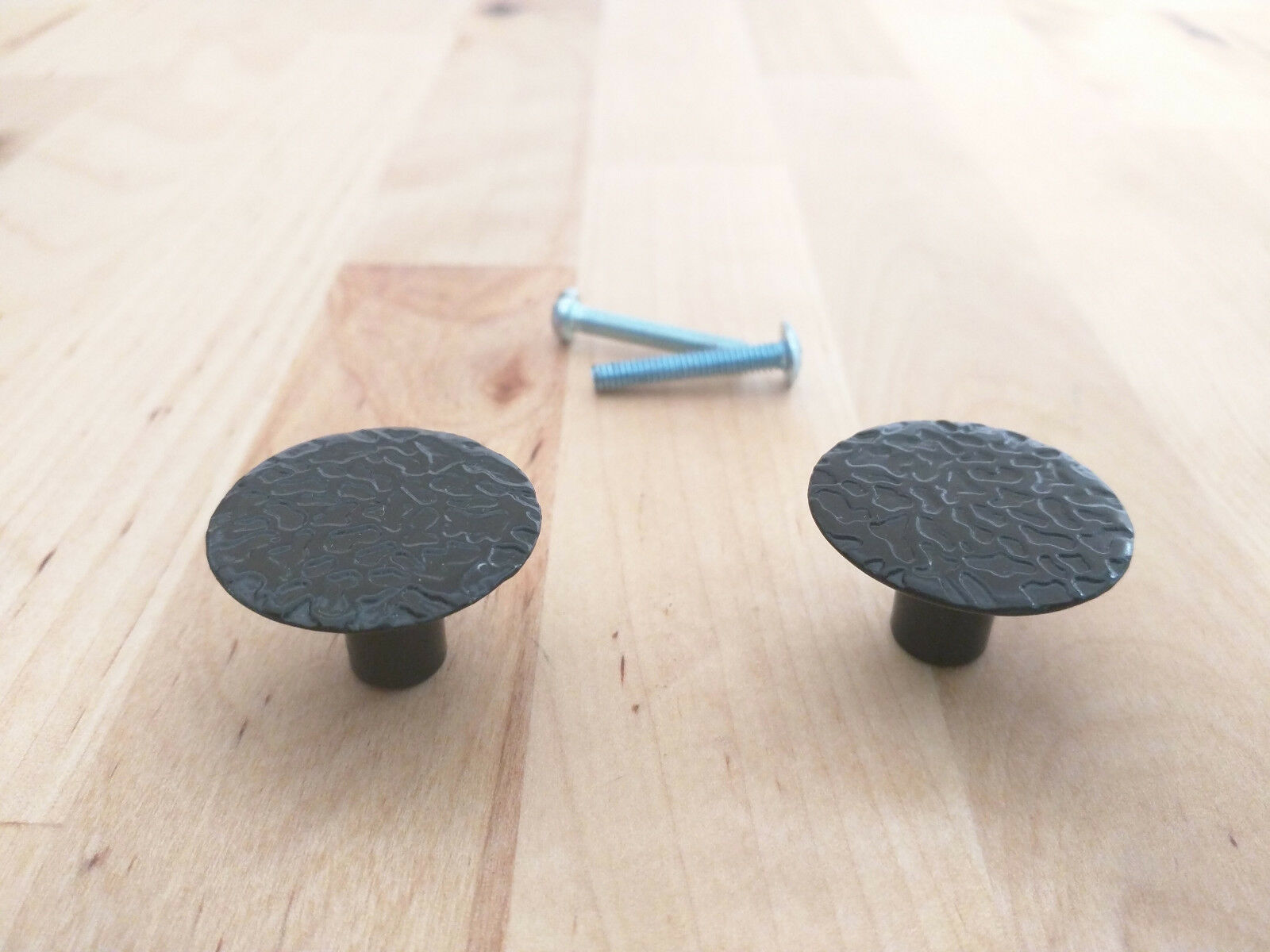 Set 2 Richelieu Hardware Traditional Round Black Forged Metal Knob Pull ... - $2.96