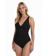 La Blanca Women&#39;s Island Goddess Over The Shoulder Twist Tankini Top Bla... - $80.67 CAD