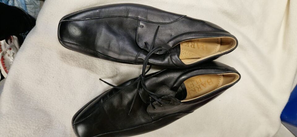 Primary image for MENS BARKER FLEX BLACK LEATHER SHOES, SIZE 11 EXPRESS SHIPPING