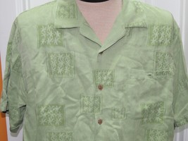 Mens LARGE Tommy Bahama Short Sleeve Hawaiian Shirt Linen Blend TROPICAL... - $16.19