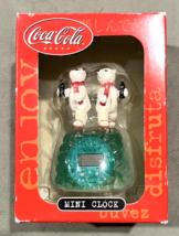 Coca-Cola Vintage Mini Clock Polar Bears On Ice - $164.72 MXN