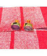 Handmade Earrings,Amethyst Earrings, Bezel Set Earrings,18KY Gold Plated... - $304.63 MXN