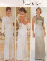 Misses Nicole Miller Prom Formal Evening Dress Gown Jacket Sew Pattern 12-16 - £10.35 GBP