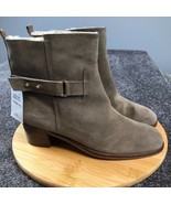 J Crew Boots Lamb Suede NWT Size 11 Gray Sheepskin Lined Ankle Boots *read* - £39.26 GBP