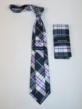 Men's  Nautica Tie and Hankie Set Woven Silky Feel #Nautica-2 Lavender image 5