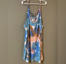 Bibi American Tie Dye Strappy Chest Tank NWT Red, Blue, Pink, White Large - £22.03 GBP