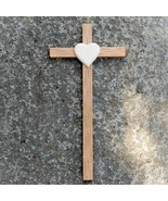 Medium Wooden Wall Cross with Heart,Religious Catholic Christian Gifts, ... - $36.83 CAD