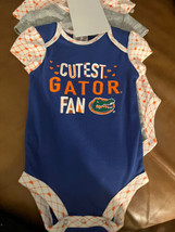 Florida UF Gators 3 Piece Body Suits Cutest Gator Fan Girls 6/9 Month - £19.64 GBP