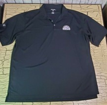 Vintage Antigua Colorado Rockies Baseball Black Polyester Polo Shirt Mens XL MLB - £19.37 GBP