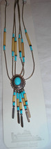 Native American Style Sterling Silver &amp; Turquoise, Porous, Necklace 3 Strands - £35.20 GBP
