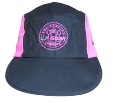 Vintage La Gear Camp Bike Bicycle Workout Hat 80s 90s 5 Panel Pink Black... - $12.37