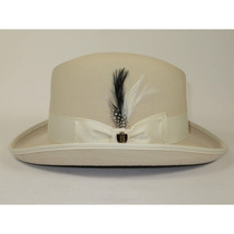 Men Bruno Capelo Dress Formal Hat Australian Wool Homburg Godfather GF110 Bone image 4