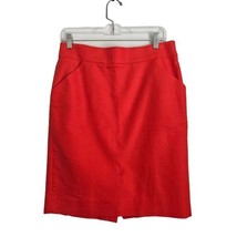 J. Crew Factory Pencil Skirt 100% Cotton Cherry Red Womens Size 8  - £13.73 GBP