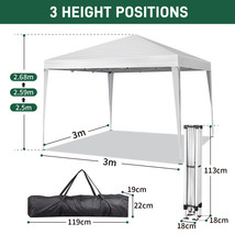 White Ez Pop Up Gazebo Party Tent Canopy Tent Waterproof With 4 Removabl... - £102.56 GBP