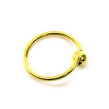 Plain wire seamless Nose ring hoop 18k Solid Real Yellow Gold ball NOSE ... - £138.33 GBP