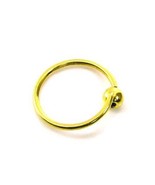 Plain wire seamless Nose ring hoop 18k Solid Real Yellow Gold ball NOSE ... - £138.05 GBP