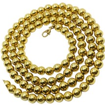 Monet VTG Necklace 1960s Shiny Gold Tone Rare Ball Bead Metal Bold Strand 27” - £31.26 GBP