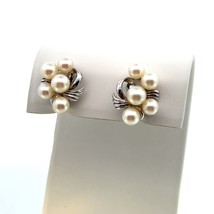 Mikimoto Estate Akoya Pearl Clip-on Earrings Silver 5-6 mm 6.4 Grams M366 - £200.15 GBP