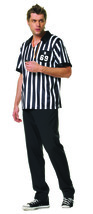Leg Avenue 2pc. Men&#39;s Referee Shirts w/Whistle, Black/White, Medium/Large - £90.97 GBP