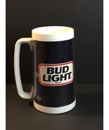 Budweiser BUD LIGHT Beer Mug Dark Blue/Black w/White Trim Plastic with Logo - £6.20 GBP