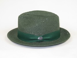 Men's Bently Semi Crushable Fedora Briad Straw Hat Leonardo LE235 Emerald Green image 5