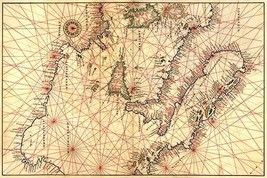 Portolan Map of Italy, Sicily, North Africa &amp; the Mediterranean - $19.97