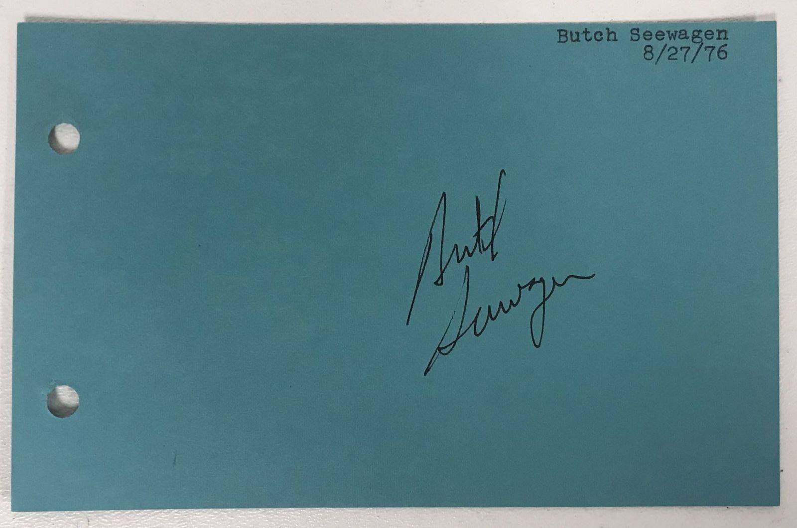 Butch Seewagen Signed Autographed Vintage 4x6 Signature Page - $15.00