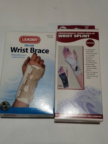 Lot of 2 XL Wrist Braces.  1 left, 1 right.  Leader & OTC Brand. - $17.81