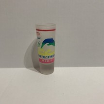 Vintage Cancun Mexico Double Shot Glass Dolphin Neon Colors - £4.68 GBP