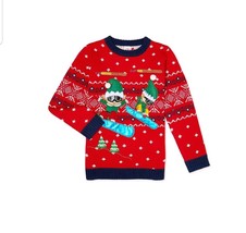 Holiday time Kids Christmas Ugly Sweater Santa Elf Snowboarder Boys  XXL - £15.17 GBP