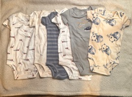 6 New Toddler One Piece from Carter   Pandas, stripes, vehicles Boys or ... - $4.95