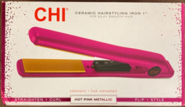 CHI 1in Ceramic Hairstyling Iron CA2330T V2 Hot Pink Metallic NEW Open Box - $46.74