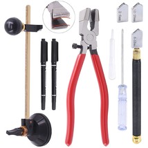 11Pcs Glass Cutter Tool Kit, Curve Jaw Glass Running Pliers With Rubber ... - £30.19 GBP