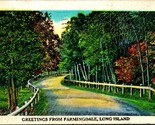 Generic Greetings From Farmingdale Long Island NY New Yok 1937 Postcard WB - $3.91
