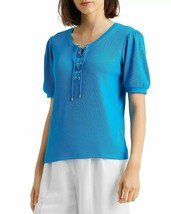 New Lauren Ralph Lauren Blue Cotton Top Blouse Size 2 X Women $79 - £55.74 GBP