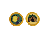 2 VINTAGE GIRL SCOUT JUNIOR BADGES PATCHES 09294 CAMP TOGETHER 09290 OUT... - $14.25