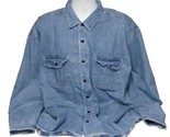 Levis VTG Denim Work Shirt Jacket Blue Plaid Fleece Lined Button Up Mens... - $48.33