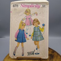 Vintage Sewing PATTERN Simplicity 6711, Child Girl Jumper and Blouse Dre... - $23.22