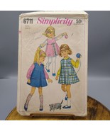 Vintage Sewing PATTERN Simplicity 6711, Child Girl Jumper and Blouse Dre... - £18.24 GBP