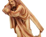 Passion Of Jesus Christ Carrying The Cross In Faux Cedar Wood Finish Fig... - $28.99