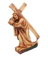 Passion Of Jesus Christ Carrying The Cross In Faux Cedar Wood Finish Fig... - £23.22 GBP