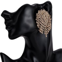 Minmin  Wedding Crystal Tassel Earrings for Women Geometric Colorful Rhinestone  - £7.72 GBP