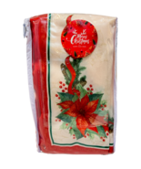 Poinsettia Ribbon Christmas Napkin Set (6) 20 x 20&quot; Polyester Fabric - $217.86 MXN