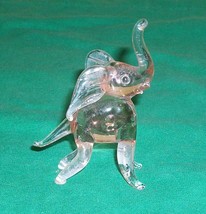 2MINI Pink Elephant Art Glass Figure Drunk Novelty Sober Up Tavern Bar Curio Vtg - £40.02 GBP