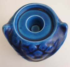 MCM Inarco  Mood Indigo Blue Owl Ceramic Candle Holders Vintage E-4612 Japan - £56.26 GBP