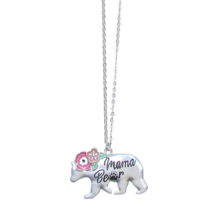 MAMA BEAR 30 Inch Long Chain Pendant Necklace Silver - £10.54 GBP