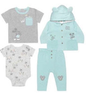 Disney Baby Mickey Infant 4-piece Layette Set NEW I9 - £12.79 GBP