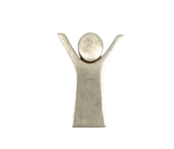 Vintage Sterling modorenist Save Children Federation Symbol Figure Brooch Pin - $31.68